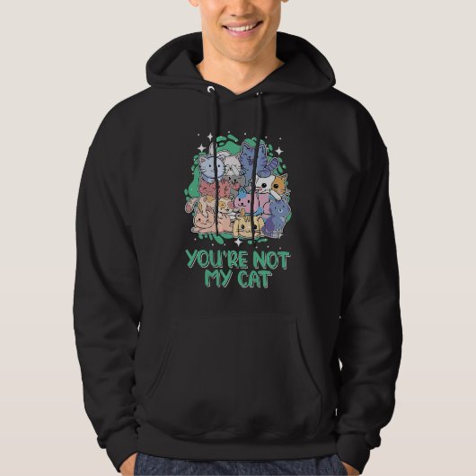 Youre Not My Cat Introvert Cat  Antisocial Kitten Hoodie (Voorkant)