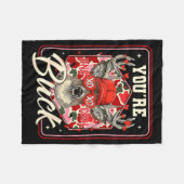 You're One Cool Buck Camouflage Valentine's Day Hu Fleece Deken (Voorkant (Horizontaal))