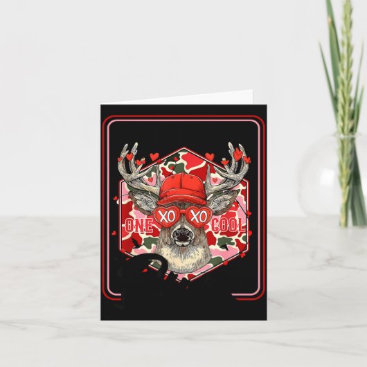 You're One Cool Buck Camouflage Valentine's Day Hu Kaart (Voorkant)
