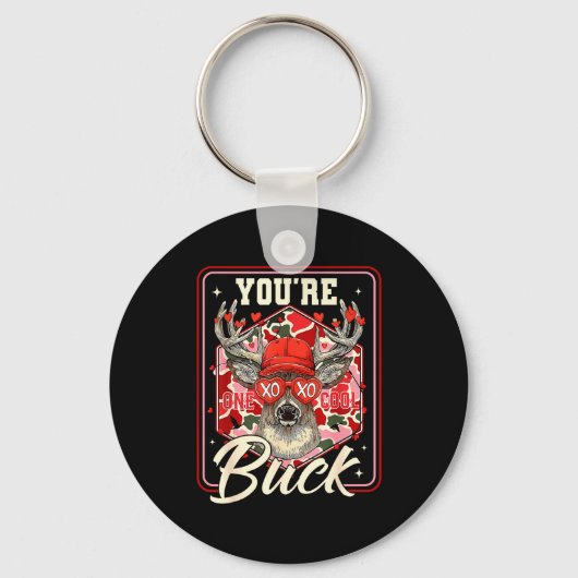 You're One Cool Buck Camouflage Valentine's Day Hu Sleutelhanger (Voorkant)