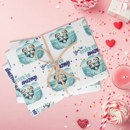 You're Otterly Amazing cute otter Valentine Inpakpapier Vel
