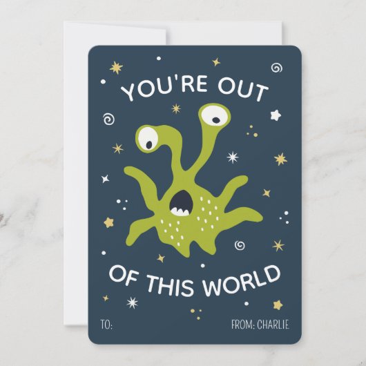 You're out of this world classroom valentines card feestdagenkaart (Voorkant)