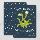 You're out of this world classroom valentines card feestdagenkaart (Voorkant / Achterkant)