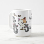 You're Purr-fect Animated Cat and Hearts  Koffiemok (Voorkant links)