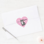 You're Purr-fect Animated Cat and Hearts Pink Hart Sticker (Envelop)