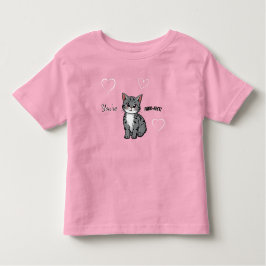 You're Purr-fect Animated Cat and Hearts Pink Kinder Shirts