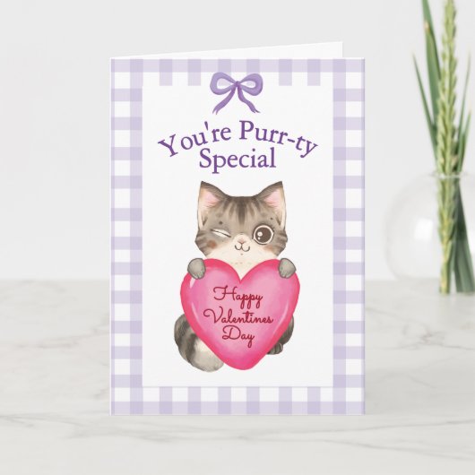 You're Purr-ty Special Kitty Cat Valentine's Day Kaart (Voorkant)