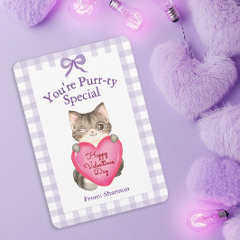 You're Purr-ty Special Kitty Cat Valentine's Day Notitiekaartje