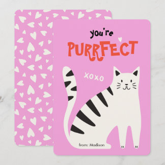 You're purrfect cat classroom valentine's day card feestdagenkaart