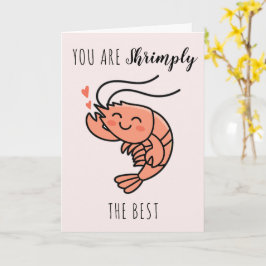You're Shrimply The Best Cute Kids Valentine's Day Kaart