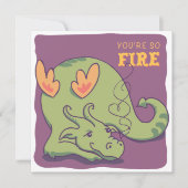 You're So Fire - Friendly Dragon - Valentine Feestdagenkaart (Voorkant)
