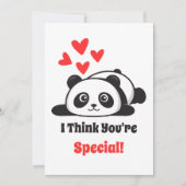 You're Special Cute Panda red hearts Printable Feestdagenkaart (Voorkant)