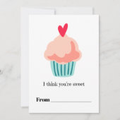 You're sweet pink cupcake Valentine Printable Feestdagenkaart (Voorkant)