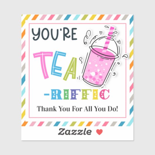 You're Tea-riffic | Cute Tea Pun Gift Idea Sticker (Vel)