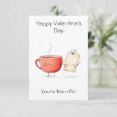 "You're Tea-rific!" – Schattige & Punny Valentijn' Kaart (Staand voorkant)