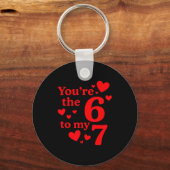 You're The 6 To My 7 Funny Valentines Day Couples  Sleutelhanger (Voorkant)