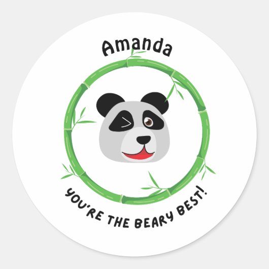 You're the Beary Best Ronde Sticker (Voorkant)