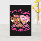 You're The Concha To My Cafecito Heart Mexican Val Kaart (Gele Bloem)