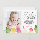You're The Coolest | Popsicle Thema Kids Foto Bedankkaart (Voorkant)
