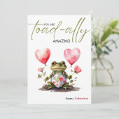 You're Toad-ally Amazing | Fun Valentines Day Feestdagenkaart (Staand voorkant)