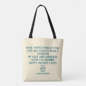 "You're Tons of Fun" Mother's Day Gift  Tote Bag (Achterkant)