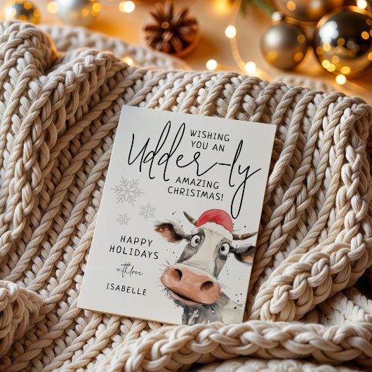 You're Udder-ly Amazing | Fun Christmas Feestdagenkaart
