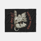 You're Weird I'll Keep You Funny Raccoon Ssum  Fleece Deken (Voorkant (Horizontaal))