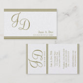 YourJobTitle Fancy Gold Lettering/Script/Stripes Visitekaartje (Voorkant / Achterkant)