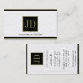 YourJobTitle Golden Blk/Gold Square-monogram Visitekaartje (Voorkant / Achterkant)