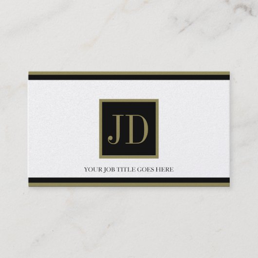 YourJobTitle Golden Blk/Gold Square-monogram Visitekaartje (Voorkant)
