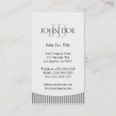 YourJobTitle - Gray Stripes/Platinum Paper Visitekaartje (Achterkant)
