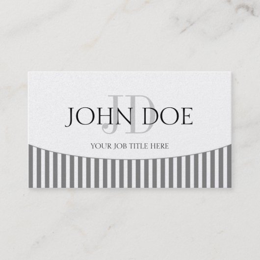 YourJobTitle - Gray Stripes/Platinum Paper Visitekaartje (Voorkant)