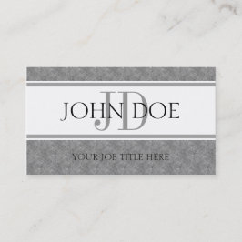 YourJobTitle Monogram Blue Marble Classic White Visitekaartje