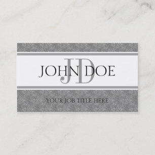 YourJobTitle Monogram Blue Marble Classic White Visitekaartje