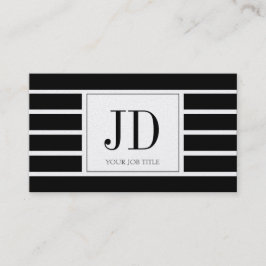 YourJobTitle Monogram/Striped/Black/Platinum Visitekaartje