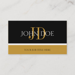 YourJobTitle Monogram zwart/geel goud Visitekaartje