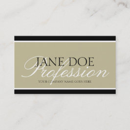 YourJobTitle Tan/White Script/Black Borders Visitekaartje