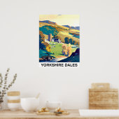 Yourkshire Dales landscape, vintage trip Poster (Keuken)