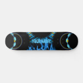 Yourname Blue Flames Whirl Skateboard (Horizontaal)