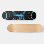 Yourname Blue Flames Whirl Skateboard (Horizontaal)
