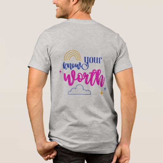 #YourOwnWorthT-Shirt Tri-Blend Shirt (Achterkant)
