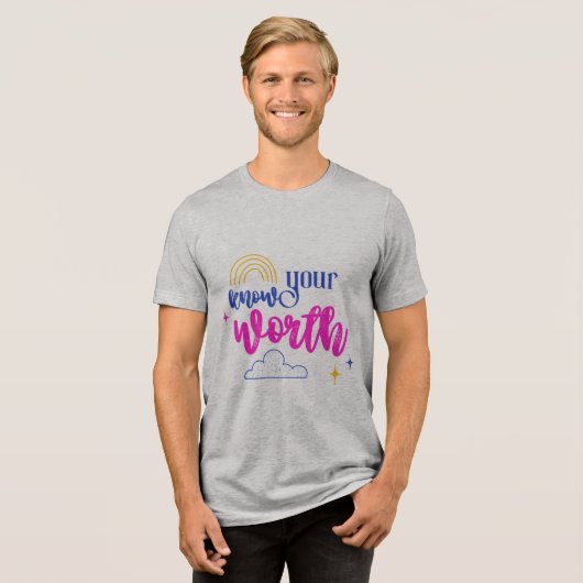 #YourOwnWorthT-Shirt Tri-Blend Shirt (Voorkant volledig)