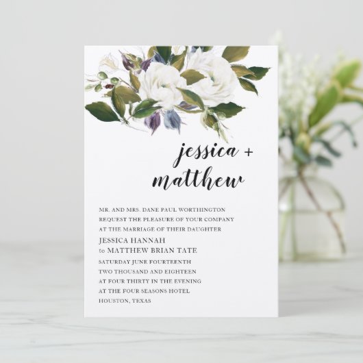 Yours Truly Wedding Invitation Kaart (Staand voorkant)