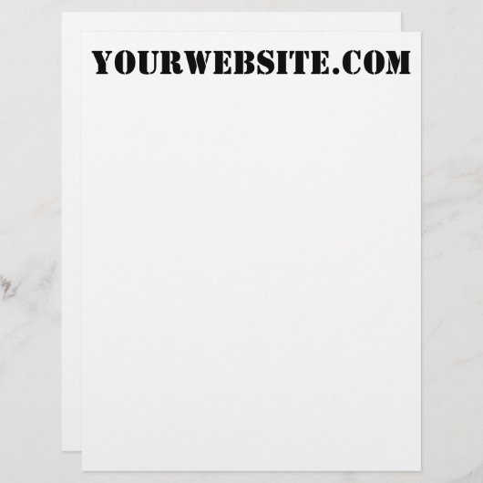YourWebSite.com Custom Briefhoofd (Voorkant / Achterkant)