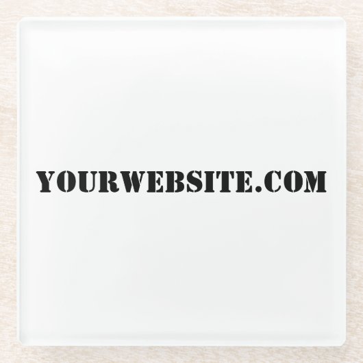 YourWebSite.com Glazen Onderzetter (Voorkant)