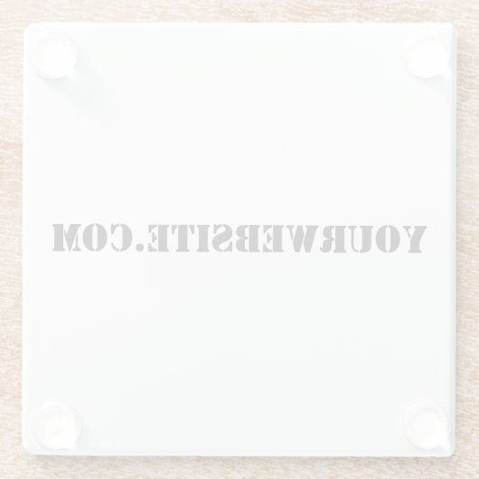 YourWebSite.com Glazen Onderzetter (Achterkant)