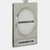 YourWebSite.com Verzilverd Banner Ornament (Rechts)
