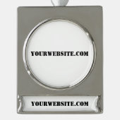 YourWebSite.com Verzilverd Banner Ornament (Voorkant)
