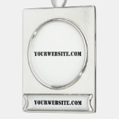 YourWebSite.com Verzilverd Banner Ornament (Links)