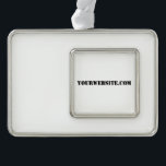 YourWebSite.com Verzilverd Omlijst Ornament<br><div class="desc">"YourWebSite.com"vervang het .com adres met uw adres van het Web. Voeg een andere slogan of tekst toe.</div>